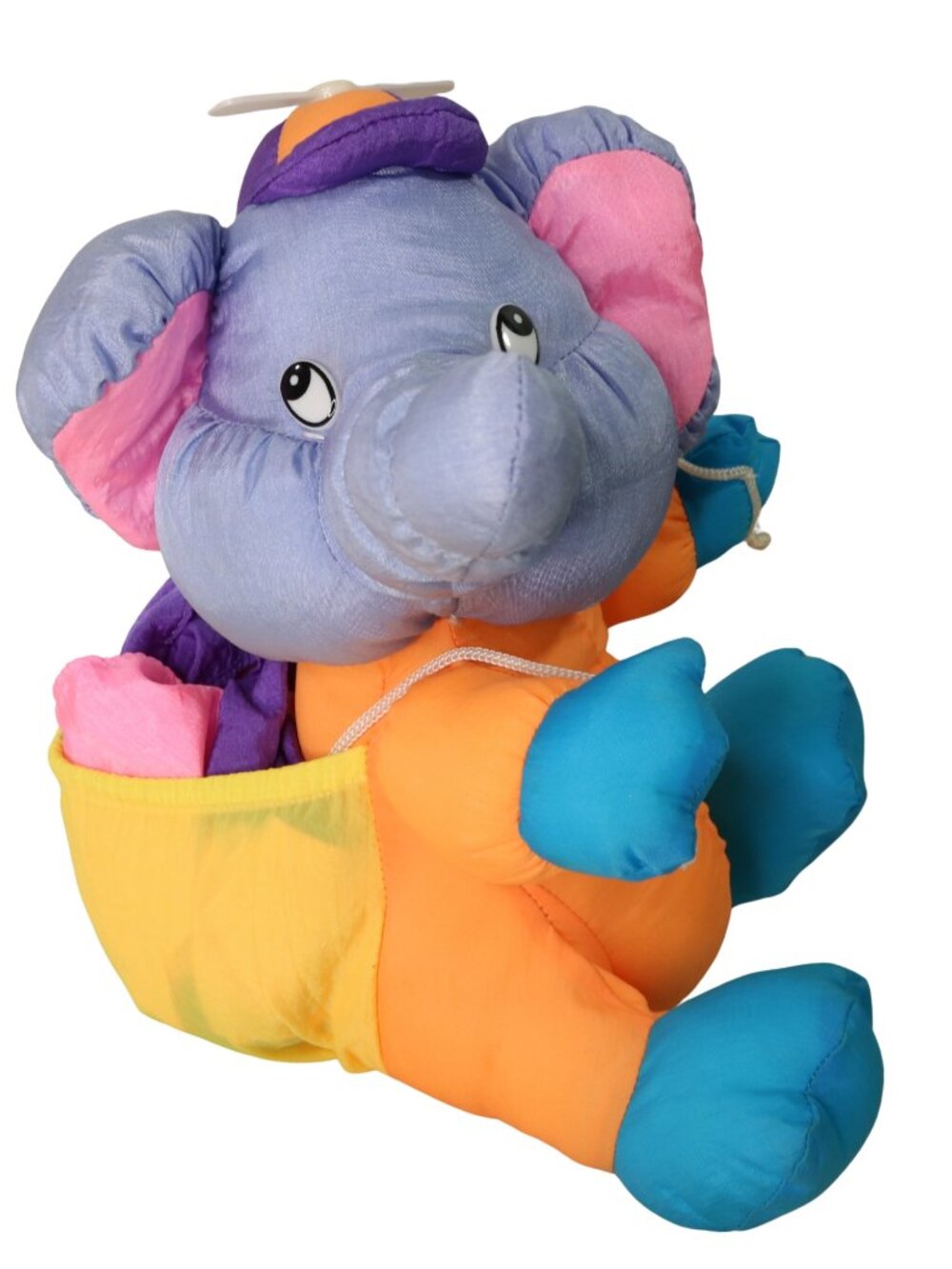 Dan Dee Sky Divers Parachute Elephant Nylon Stuffed Animal Toy Vintage 1992